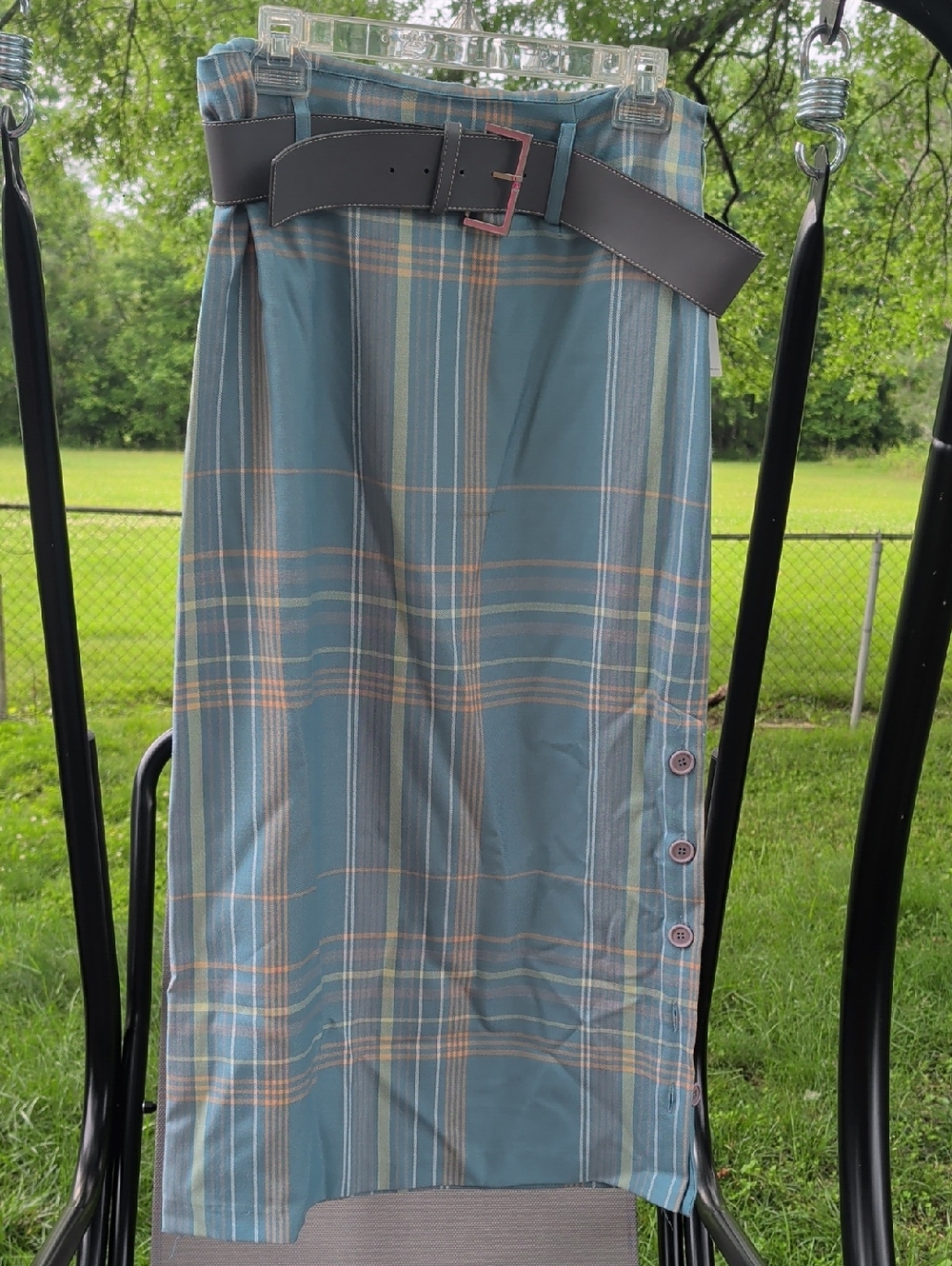 Nine & Company Midi Skirt with Button Detail